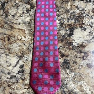 Polka Dot Silk Tie - Pink and Blue